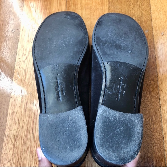 Salvatore Ferragamo black suede loafers with silver Gancini logo - Picture 9 of 10